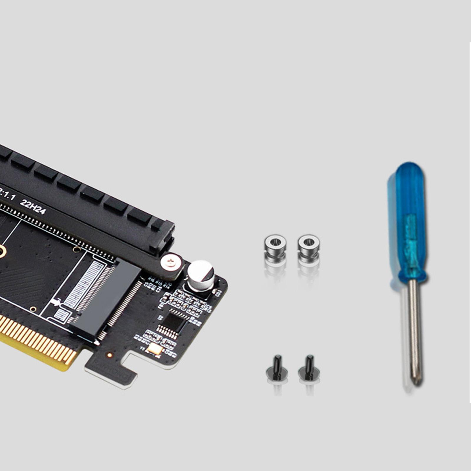 PCIe 4.0 x16 to 4x Expansion Card Stable PH43 Low Profile Dual M.2 Adapter