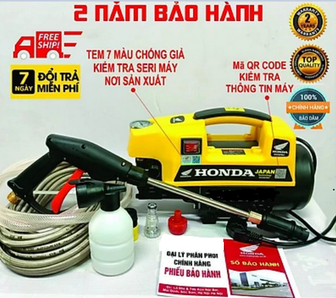 Máy rửa xe HONDA công nghệ Nhật Bản-máy rửa xe máy bảo hành 12 tháng