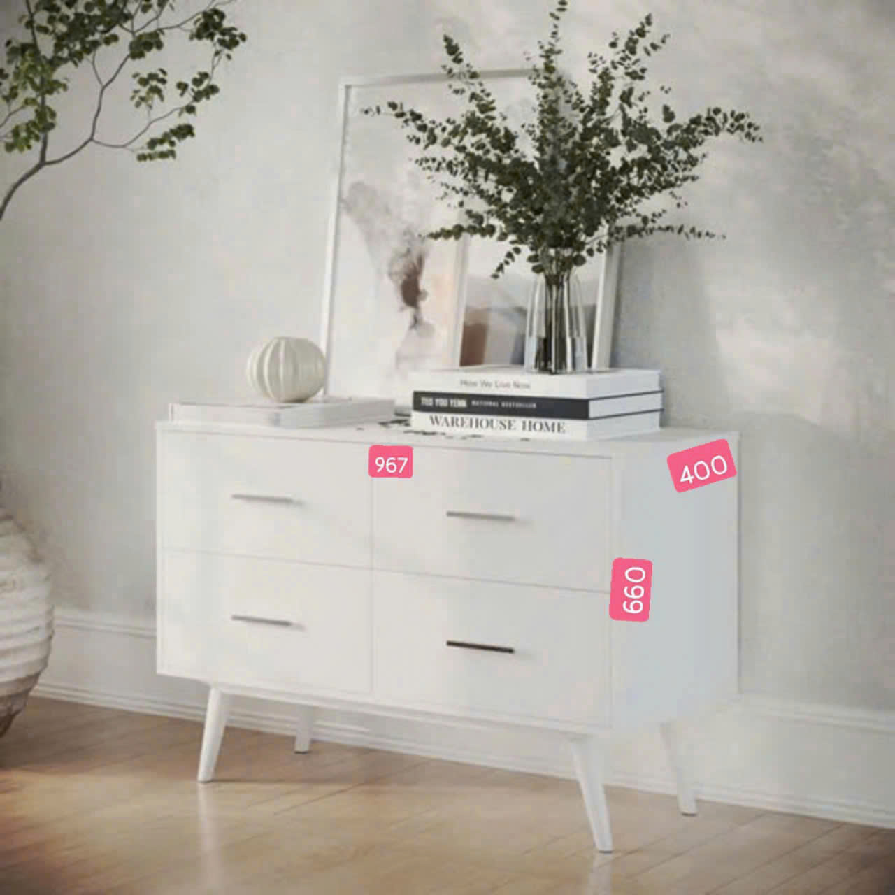 Tủ trang trí phòng khách 4 ngăn kéo SM13CT KT 97 x 40 x 66  cm