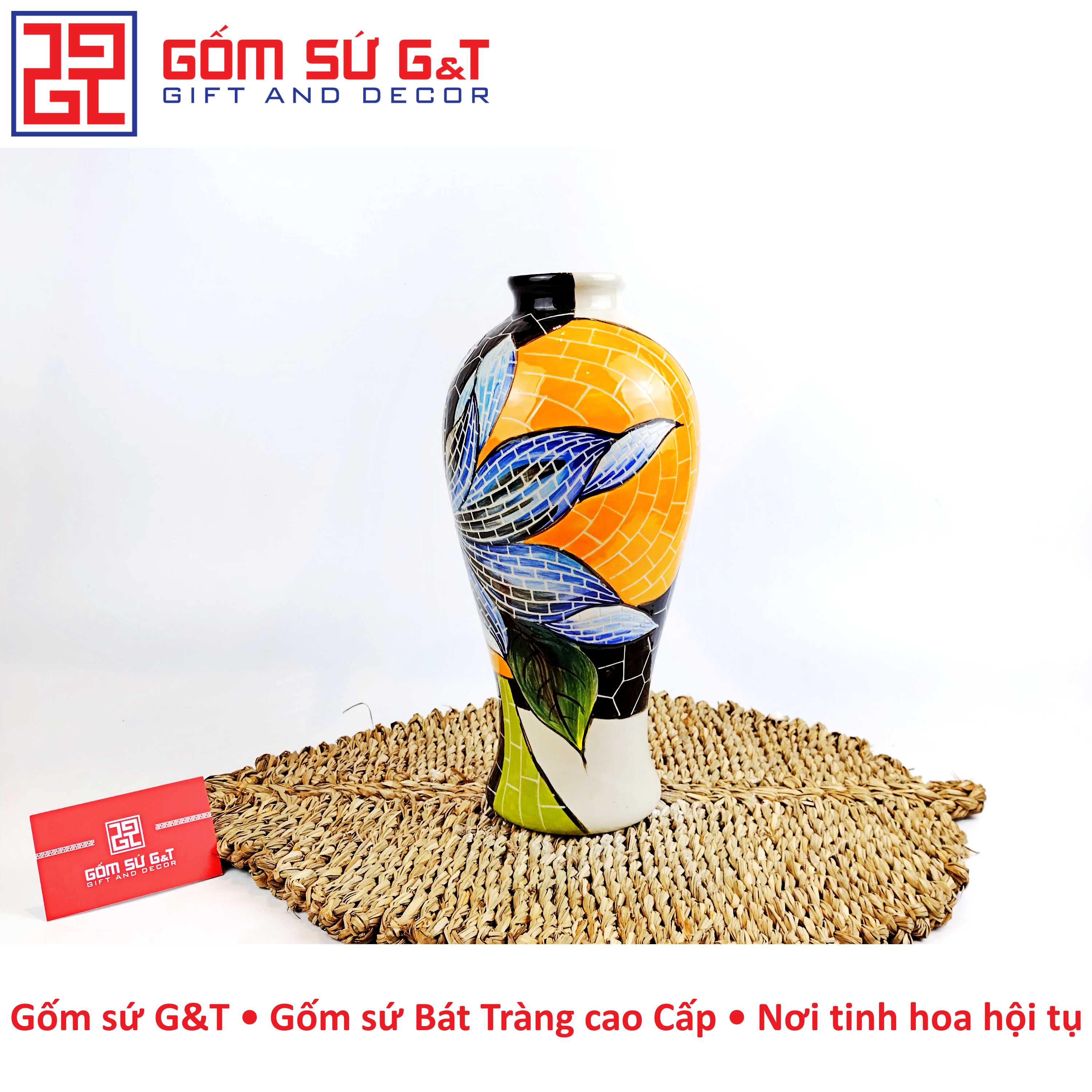 Lọ hoa dáng chân đèn hoa loa kèn Gốm Sứ G&T