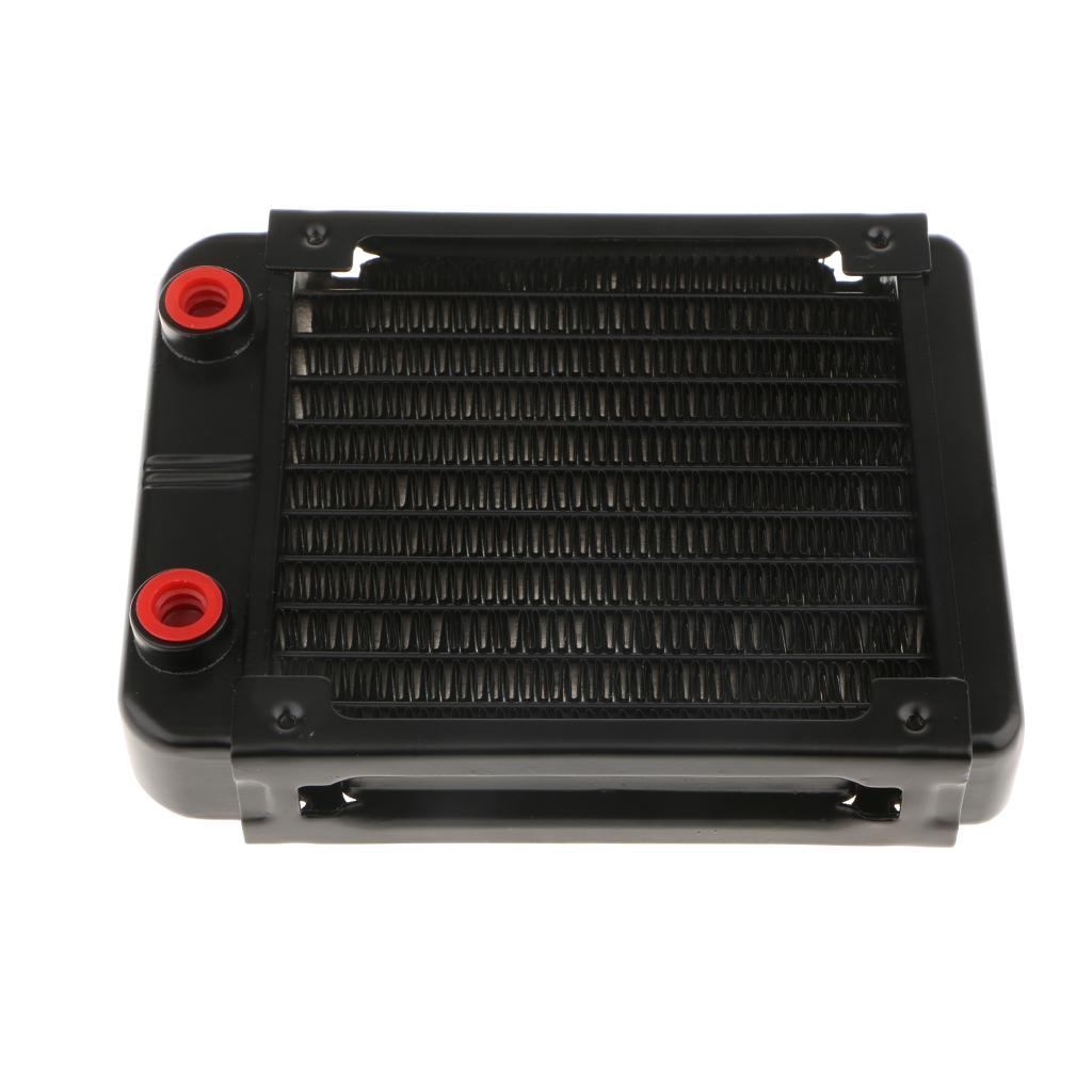 2x G1/4 10 Pipe Aluminum Heat Exchanger Radiator PC CPU Water Cooling 120mm