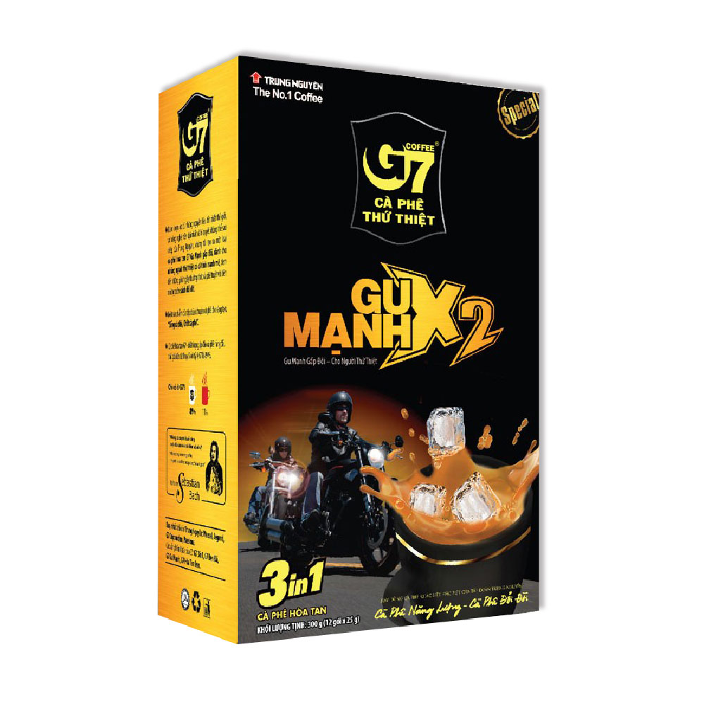 Cà Phê Gu mạnh 3in1 - Hộp 12 gói 25gr