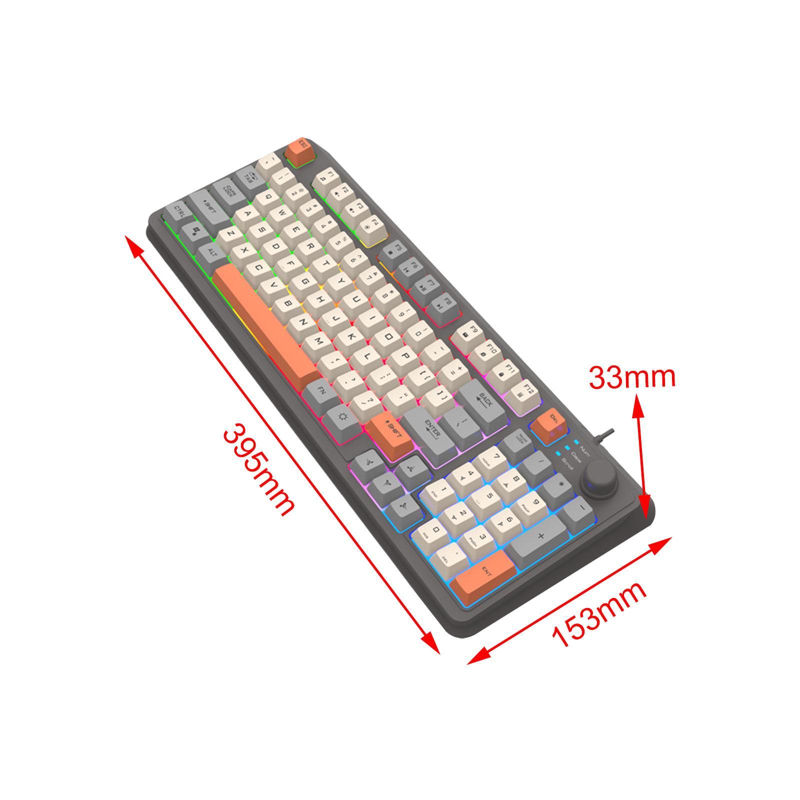 RGB Gaming Keyboard 94 Keys Compact USB Wired Keyboard for Windows PC Gamers