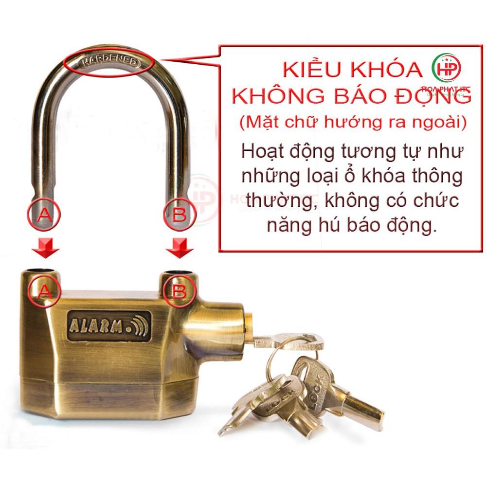 Ổ khóa chống trộm hai lõi Alarm k-8325 có còi hú - Hàng chính hãng