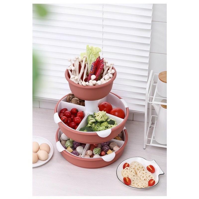PVN22655 Kệ đựng rau,củ đa năng 3 tầng xoay 360 độ T2