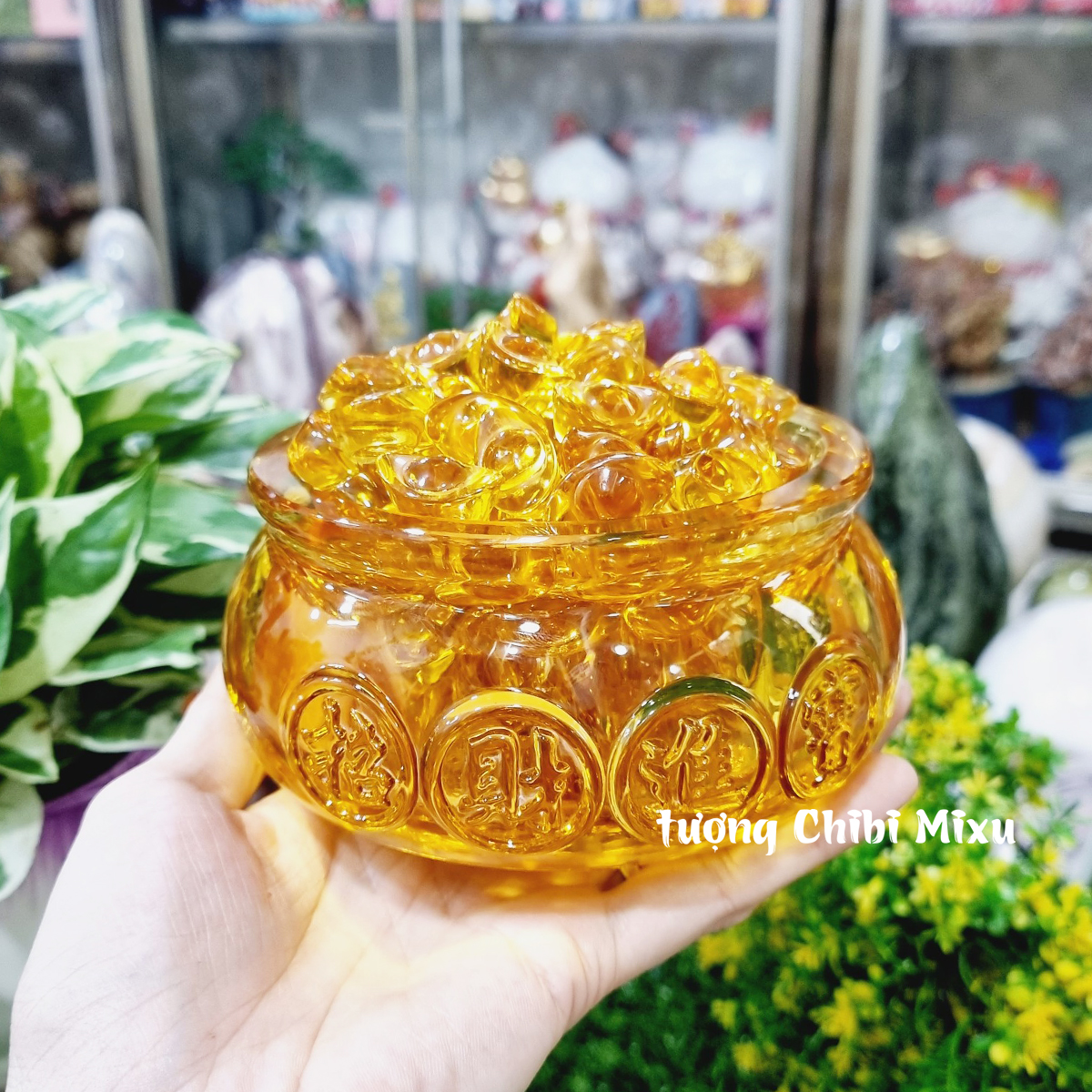 Combo Bát Tụ Bảo 12cm kèm 139 thỏi vàng 2cm Thần Tài may mắn