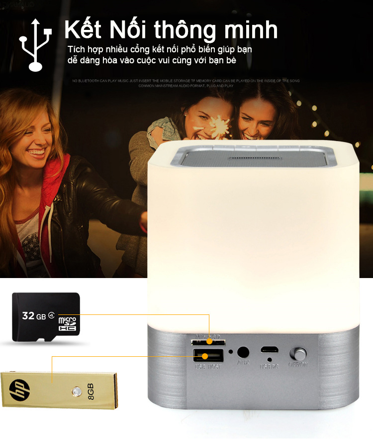 Loa Bluetooth không dây MuSky DY-28P đèn LED thông minh nháy theo nhạc, đổi màu đồng hồ báo thức âm Bass mạnh nghe nhạc công suất lớn hát karaoke vi tính phù hợp dã ngoại ngoài trời tương thích với điện thoại, máy tính Pin 4000mAh