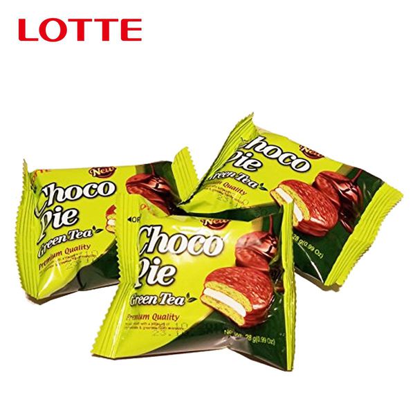 Bánh Lotte Chocopie vị Trà xanh hộp 336 gr (12 bánh)