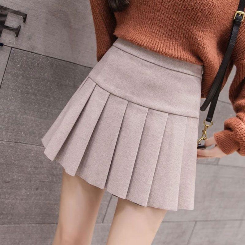 Chân váy xếp ly cạp cao chất dạ đẹp C044