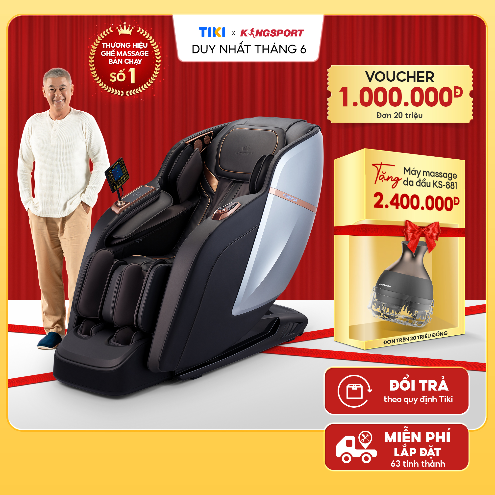 CHỈ GIAO MIỀN NAM I Ghế massage KINGSPORT G95 cao cấp, công nghệ massage 3D Ultra,  công nghệ lọc khí Ion âm, massage từ tính lòng bàn tay