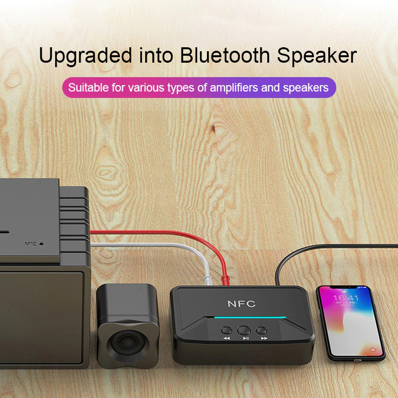 Thiết bị thu âm thanh bluetooth 5.0 RCA AUX Jack cắm 3.5MM NFC Bộ điều hợp không dây phiên bản 2020 - hàng chính hãng