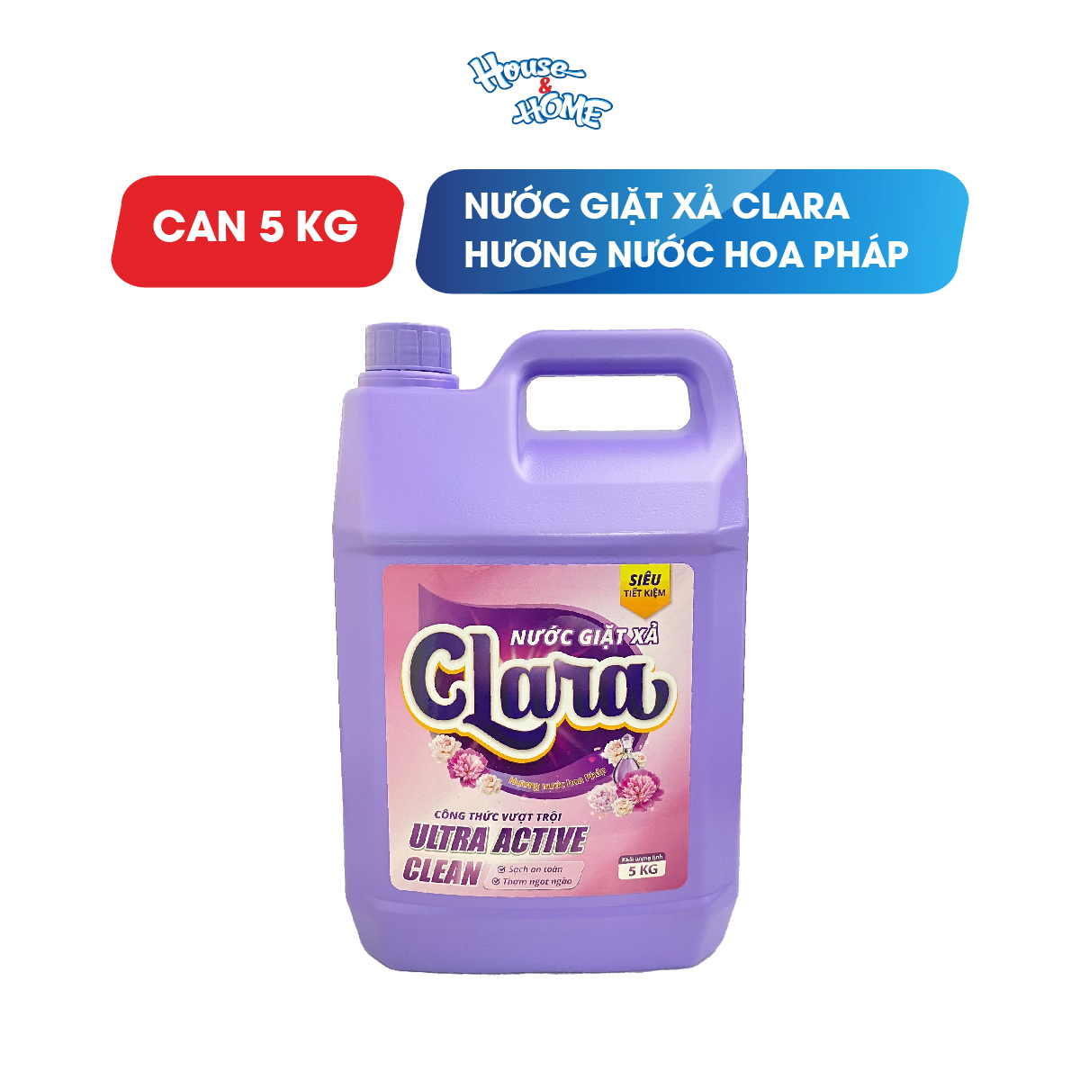 Nước giặt xả Clara hương nước hoa Pháp can 5Kg