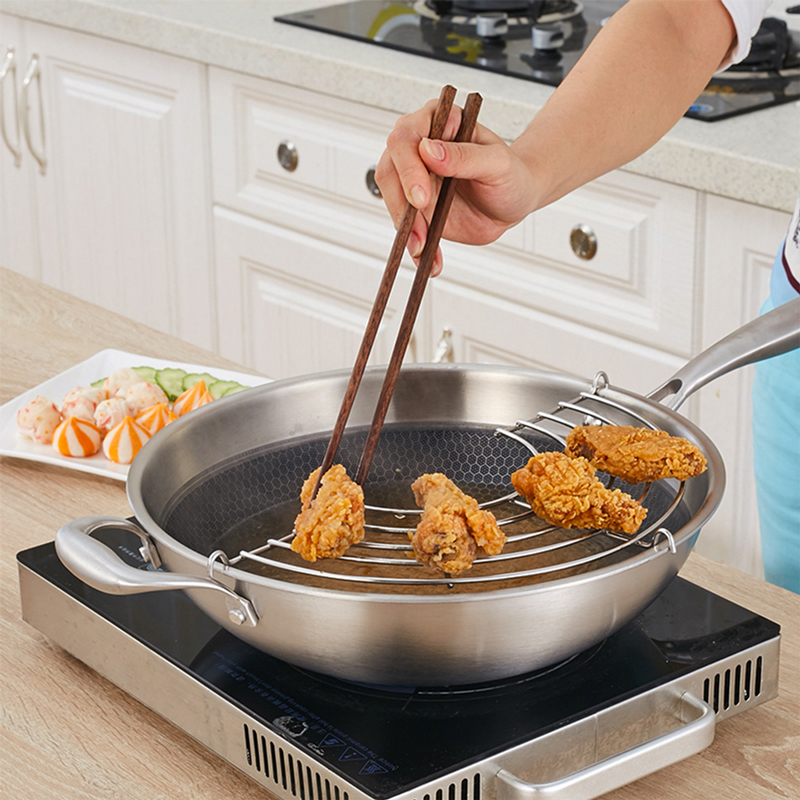 Vỉ Gác Chảo Rán Inox Cao Cấp , VỈ Gác Đồ Chiên Ráo Dầu Tiện Lợi - PucaMart
