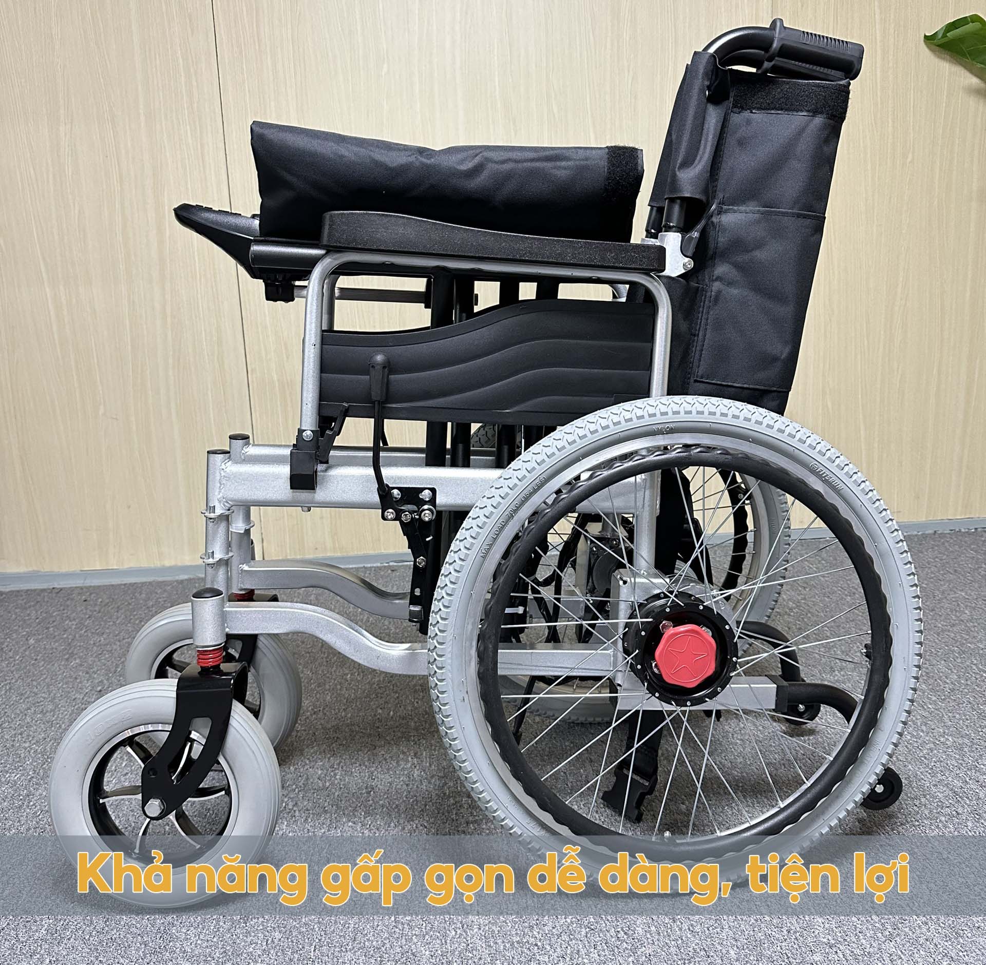 Xe Lăn Điện Bánh Hơi Tuỳ Chỉnh, Tải Trọng 150kg, Pin Lên Tới 20km, Chính Hãng NIKITA XLD-1570