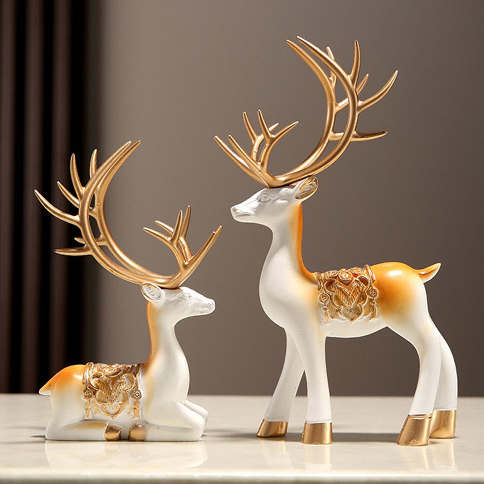 Reindeer Resin Sculpture Reindeer Figurines for Living Room Office