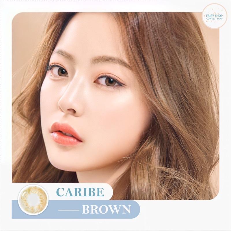 Kính Áp Tròng Cao Cấp Caribe Brown 14.0 - m FAIRY SHOP CONTACT LENS 0 đến 8 độ silicone Hydrogel