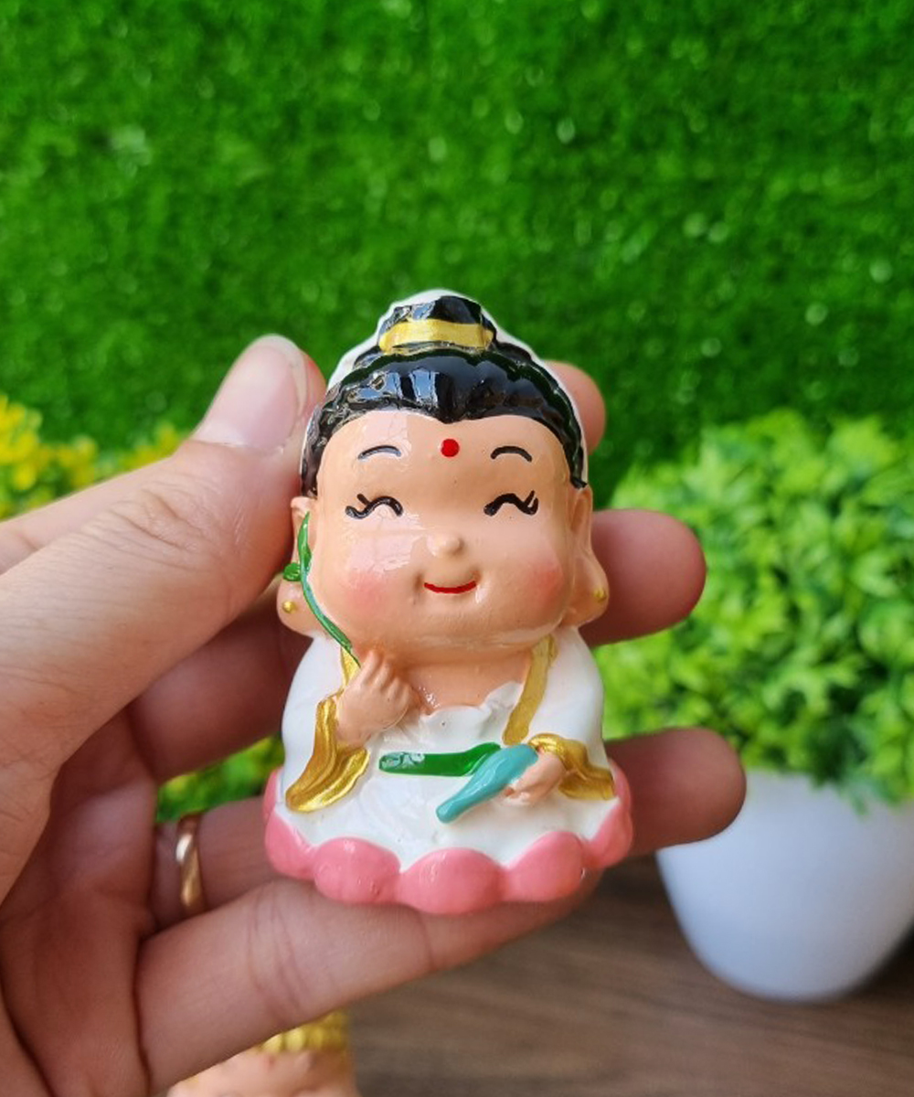Bộ 03 tượng Phật Tổ - Quan Âm - Tế Công size 6cm