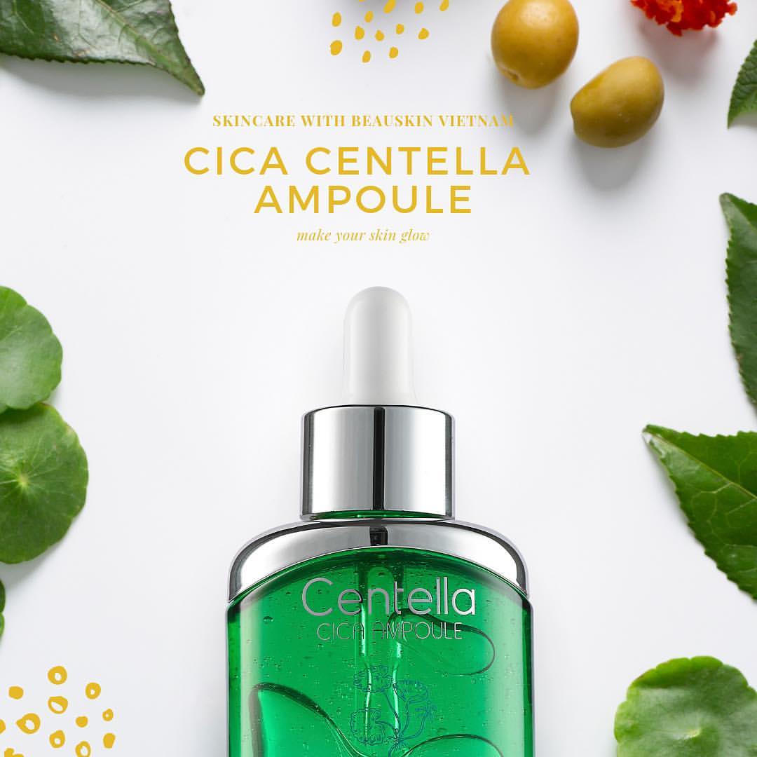 Tinh chất ngừa lão hóa trắng da Beauskin Centella Cica Ampoule Hàn Quốc 30ml tặng kèm móc khoá