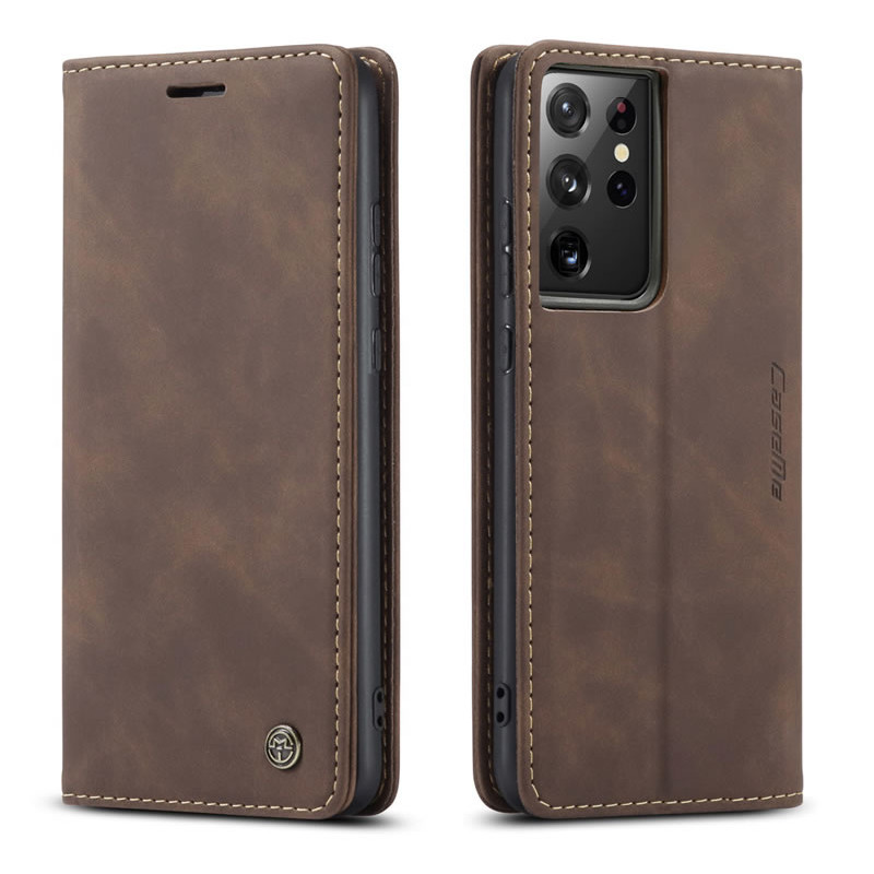 Bao da cao cấp dành cho Samsung Galaxy S21 Ultra dạng ví chính hãng Caseme - Hàng Nhập Khẩu