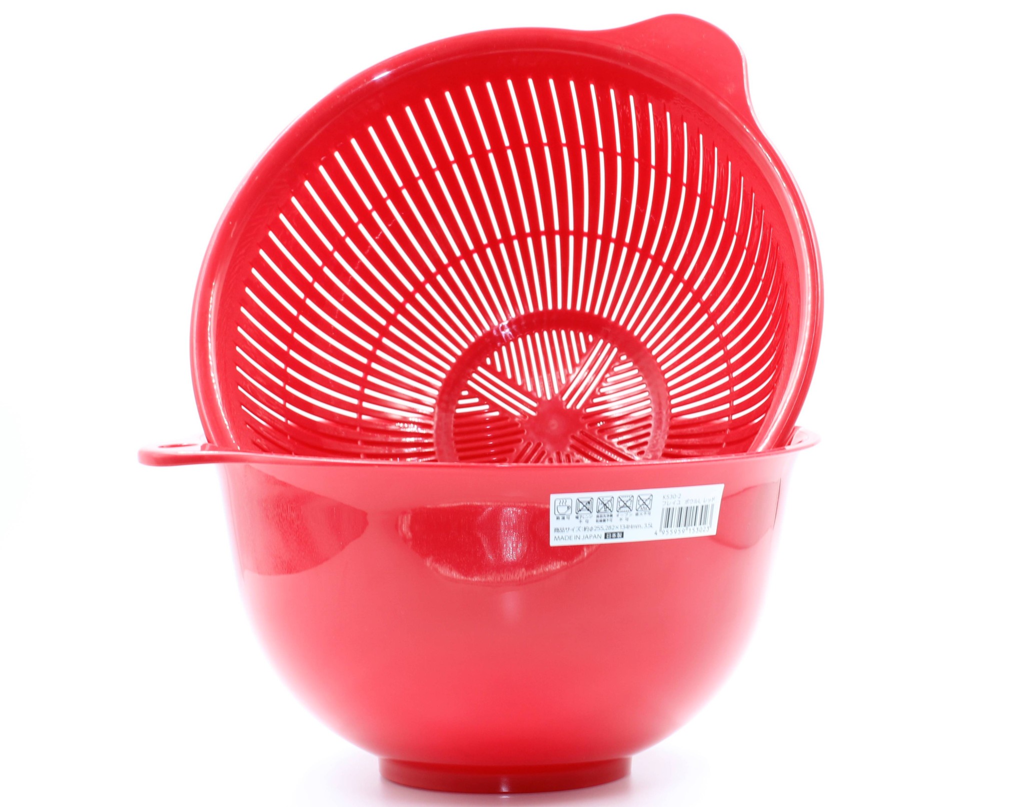 Bộ 2 chậu rửa khuôn tròn màu đỏ K530-2 3.5L Nội địa Nhật Bản