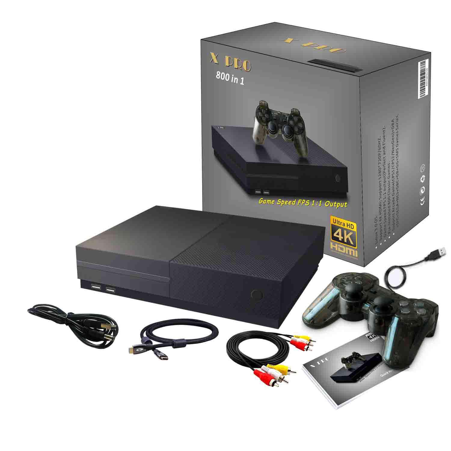 Máy chơi game 4 nút Aturos X Pro tích hợp 800 game cổ điển, hỗ trợ chép game bên ngoài, hỗ trợ 4K - Hàng nhập khẩu, màu giao ngẫu nhiên