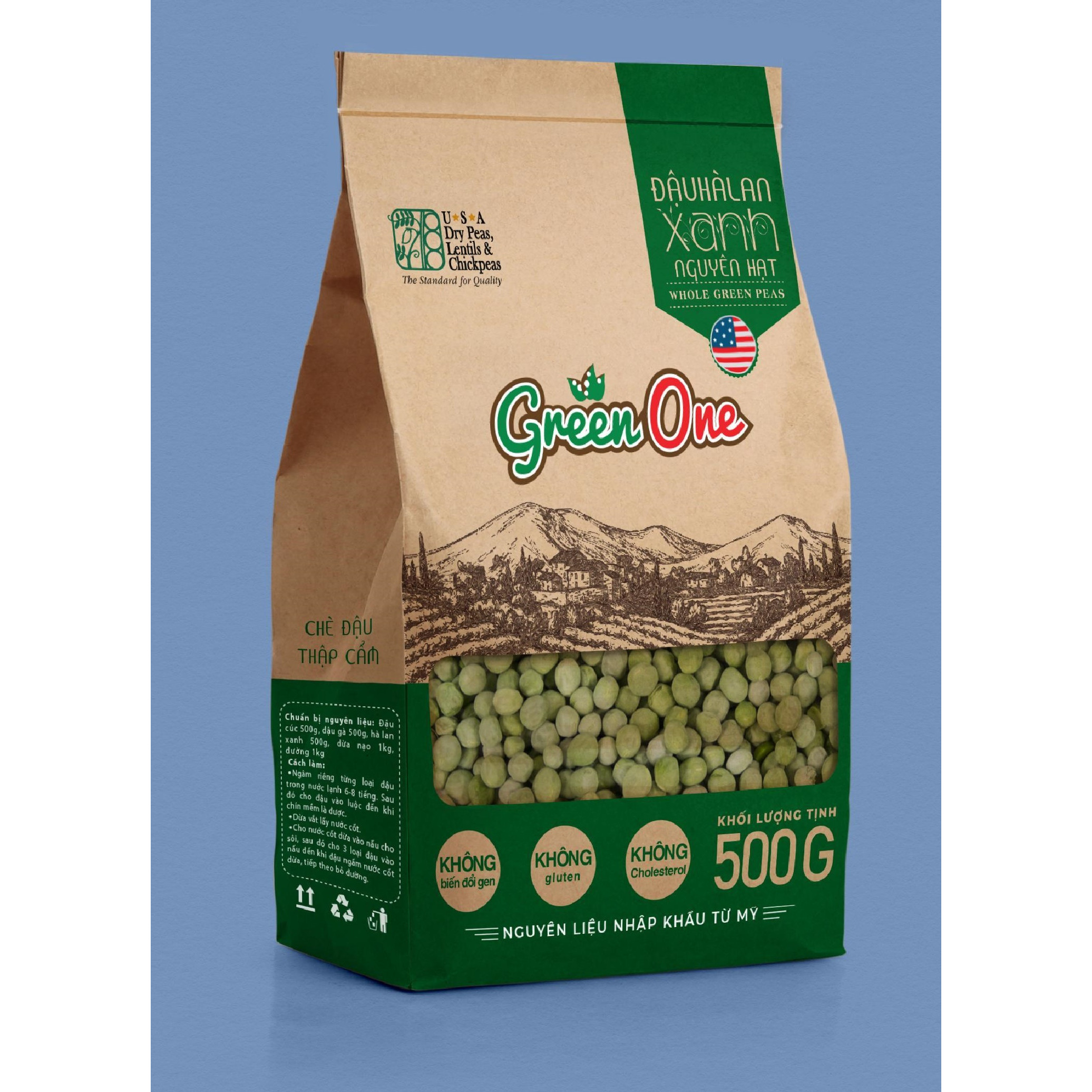 Đậu Hà Lan khô nguyên hạt Green One 500g