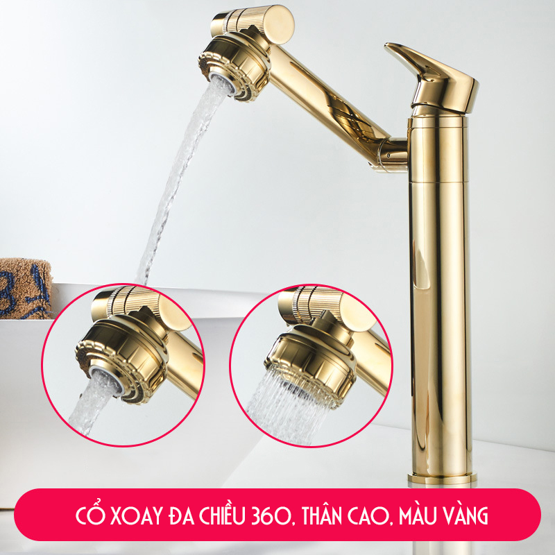 VÒI CHẬU RỬA MẶT LAVABO XOAY ĐA CHIỀU 360 ĐỘ SIÊU TIỆN DỤNG – XUẤT XỨ: Ý