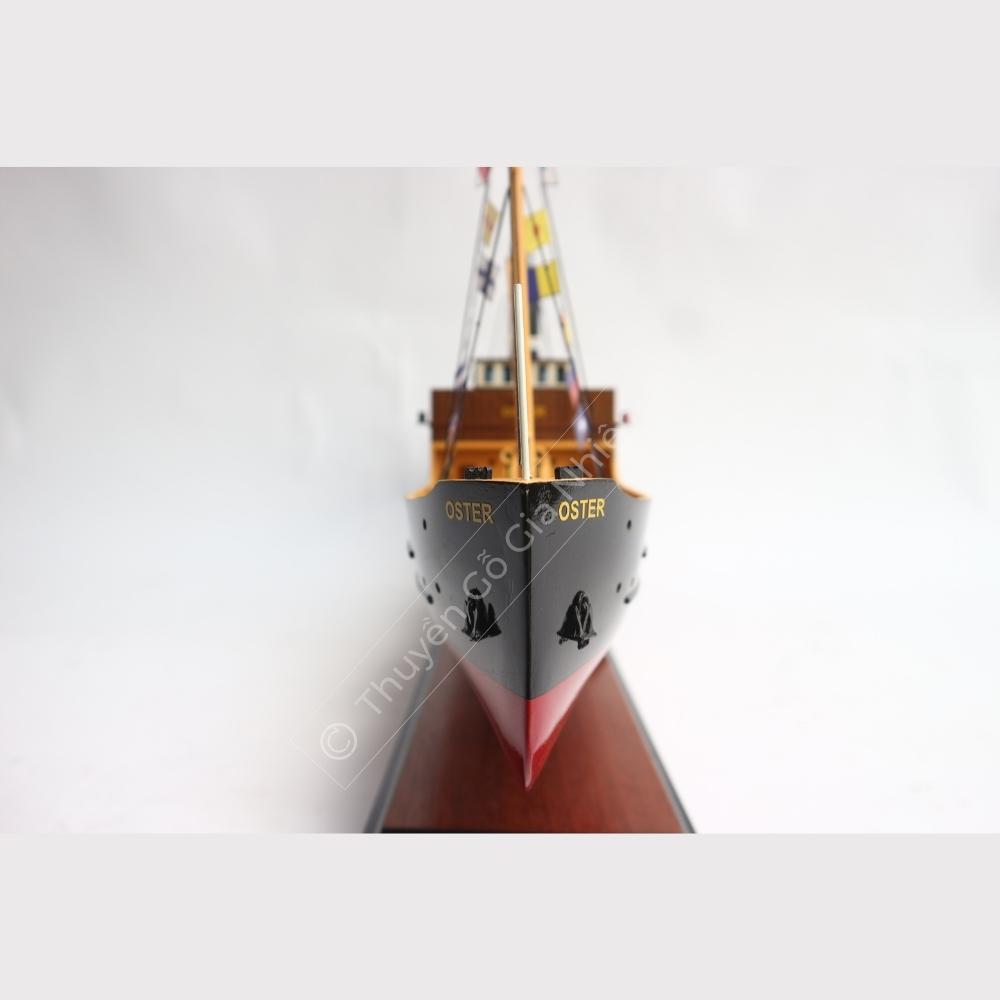 Mô Hình Thuyền Gỗ Trang Trí Phong Thủy Dạng Thuyền Du Lịch OSTER With Signal Flags Chính Hãng, Hàng Xuất Khẩu Chất Lượng Cao