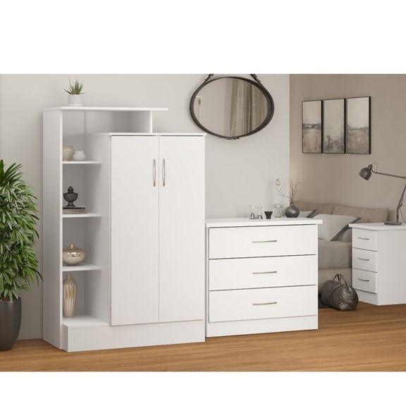 EDLE, Tủ quần áo kèm kệ lưu trữ đồ dùng WAR_057, 117x52x190cm