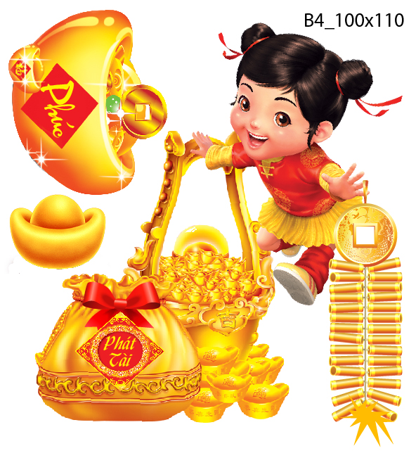 Decal trang trí tết xuân 2020 combo số 22