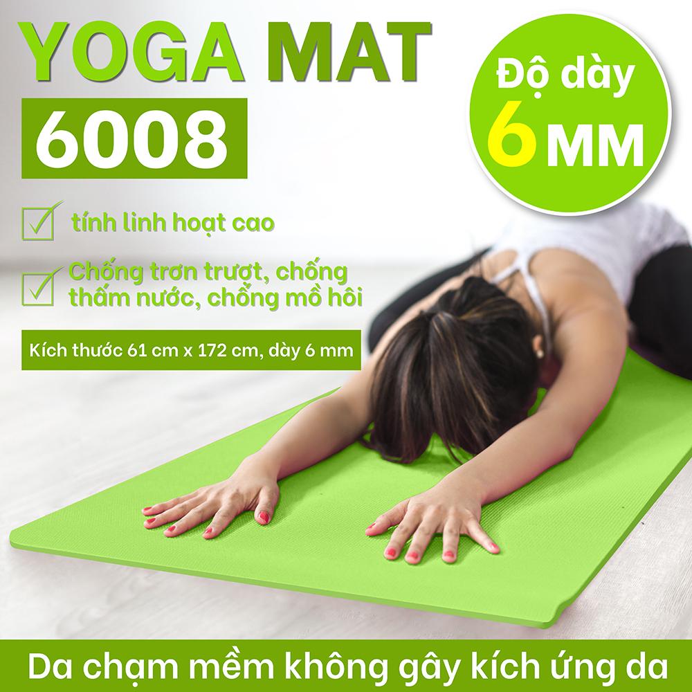 Thảm Tập Yoga Và Gym Chất Liệu Cao Cấp NBR 15MM Tặng Kèm Dây Buộc, TPE 6MM Chống Trơn