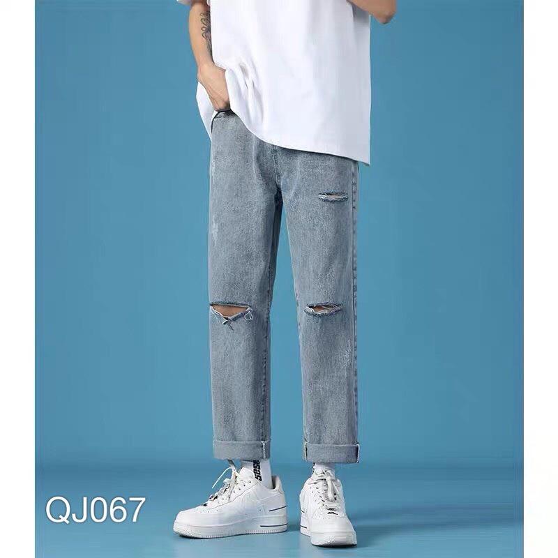 QUẦN BAGGY JEAN NAM RÁCH GỐI - QJ067