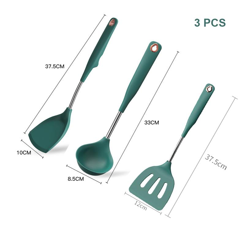 Bắc Âu Thìa Silicone Bộ Nấu Ăn Tiện Dụng Bộ Chịu Nhiệt An Toàn Không Chứa BPA Trứng Bánh Nồi Chảo Không Dính Nhà Bếp tiện Ích Bộ