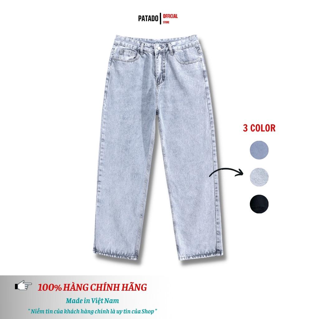 Quần baggy nam quần jean nam ống rộng suông đứng chất bò cao cấp PATADO TR01
