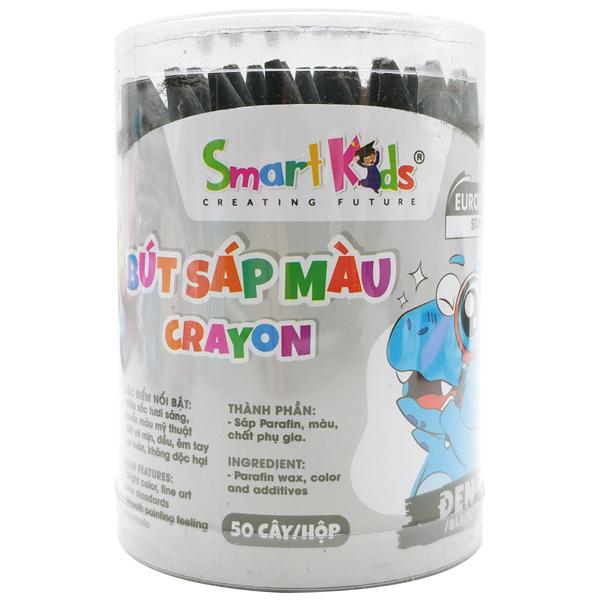 Hộp 50 Bút Sáp Màu Dino - Smart Kids CR12 - Màu Đen