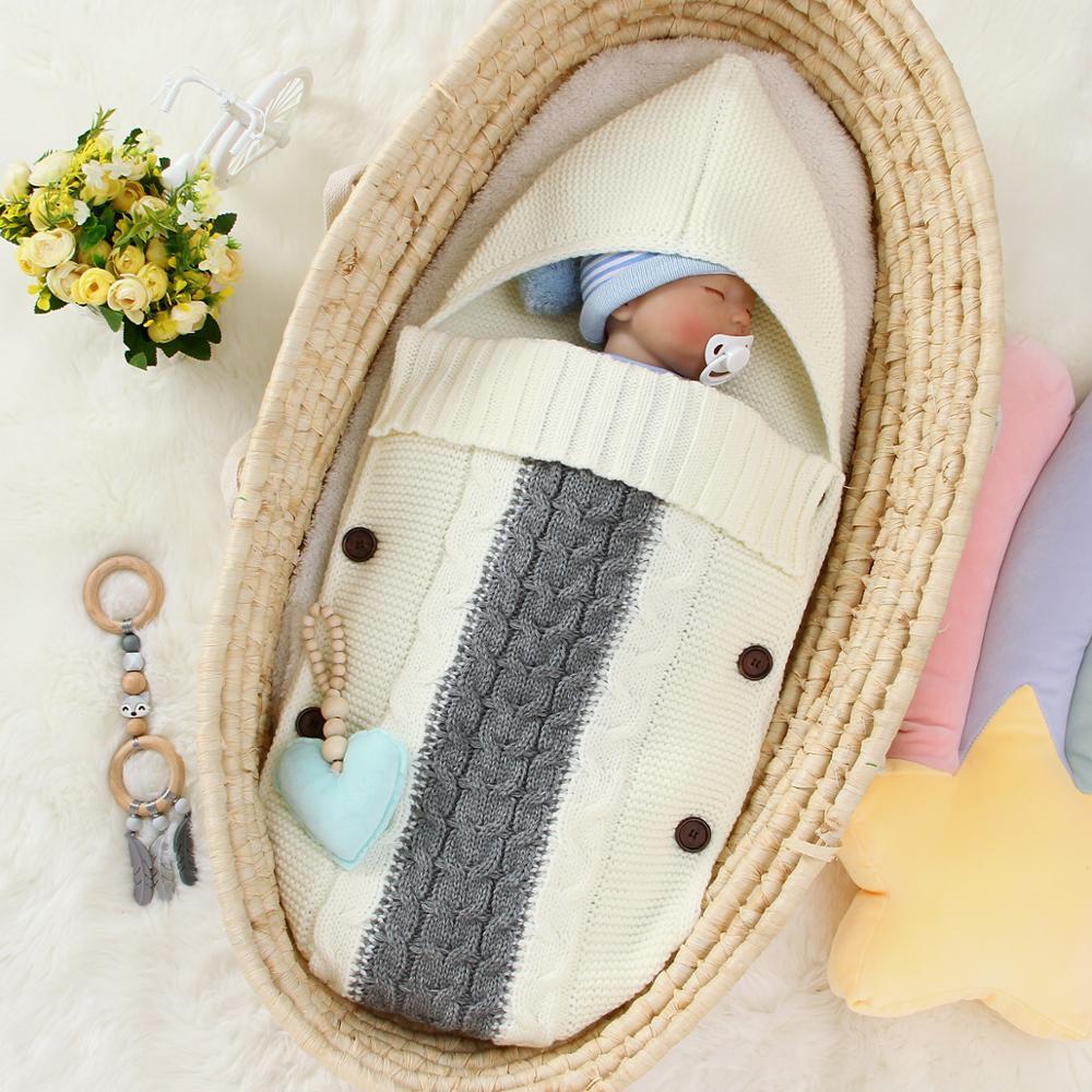 Túi Ngủ Cho Bé Trai Bé Gái Trẻ Sơ Sinh Bao Ngủ Bao Footmuff Cho Xe Đẩy Dệt Kim Trẻ Em Sleepsack Sơ Sinh Đầm Đan Slaapzak