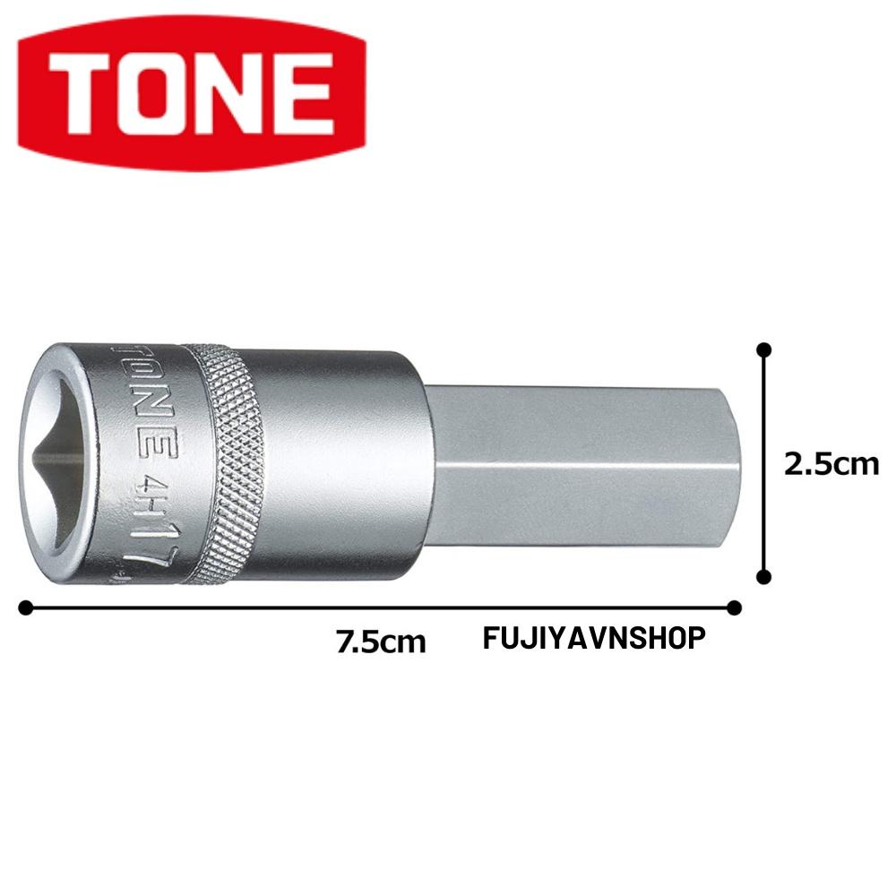 Đầu khẩu lục giác dài Tone HP4H-17 (1/2'') ra đầu lục giác 17mm