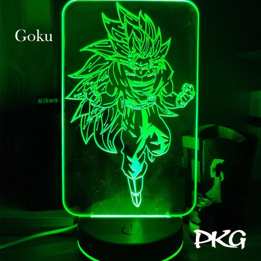 Đèn Ngủ Led 3D GOKU nhân vật Anime phát sáng 16 màu cảm ứng có điều khiển từ xa