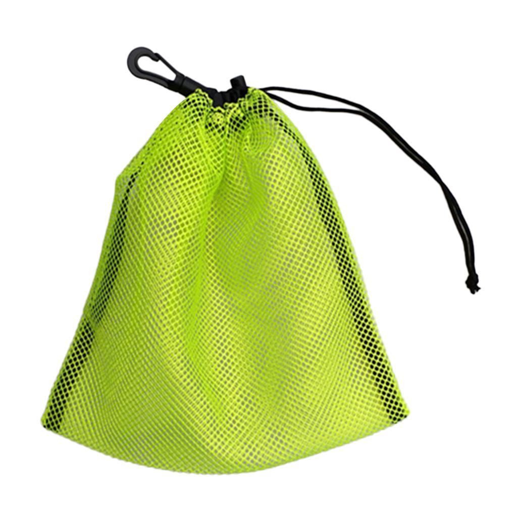 2x Nylon Mesh Nets Bag Pouch Golf Tennis  Balls Carrying Holder Storage Bag with Drawstring Closure &