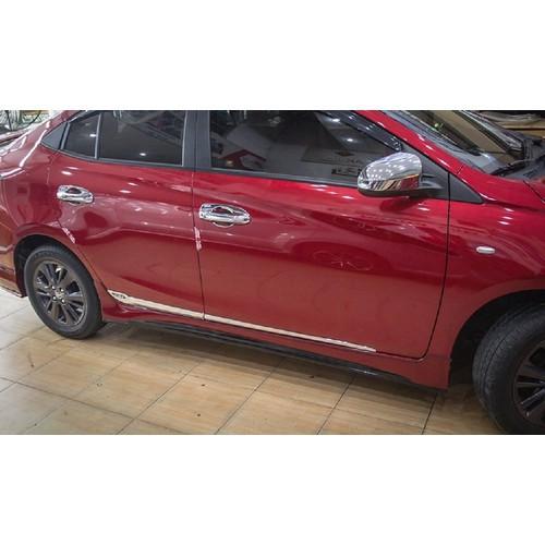 Bộ nẹp sườn mạ crom cao cấp xe dành cho Vios 2014-2017, nẹp hông xe cao cấp