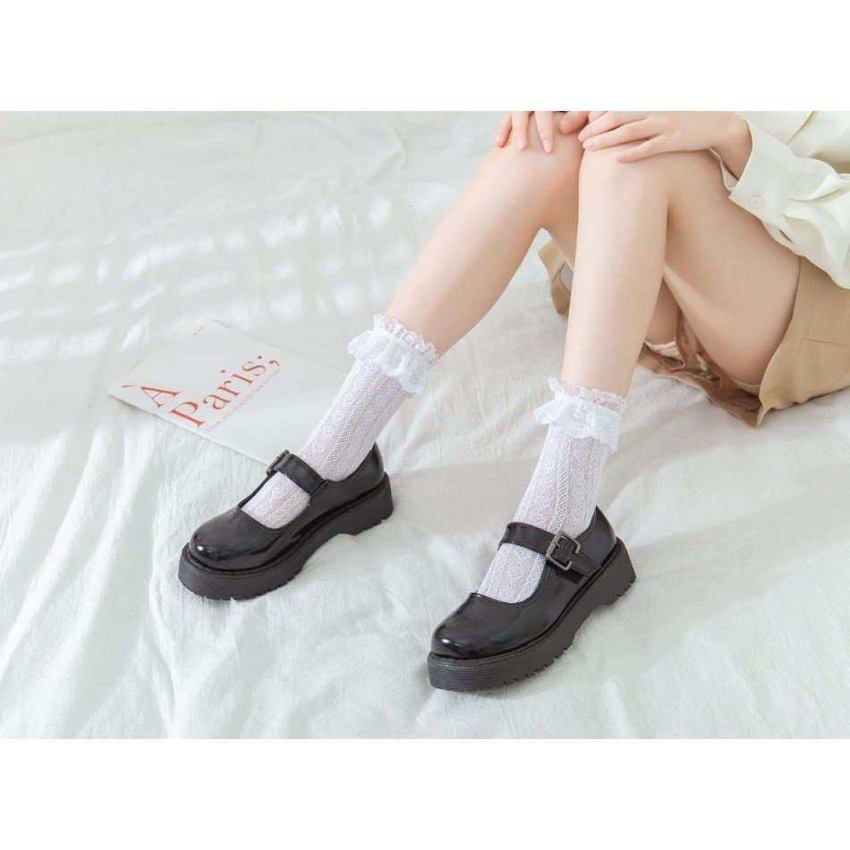 Tất bắp chân Ren Lưới Họa Tiết, Viền Thêu Hoa phong cách lolita, vô cùng dễ thương, Gợi Cảm và cá tính Cho Nữ