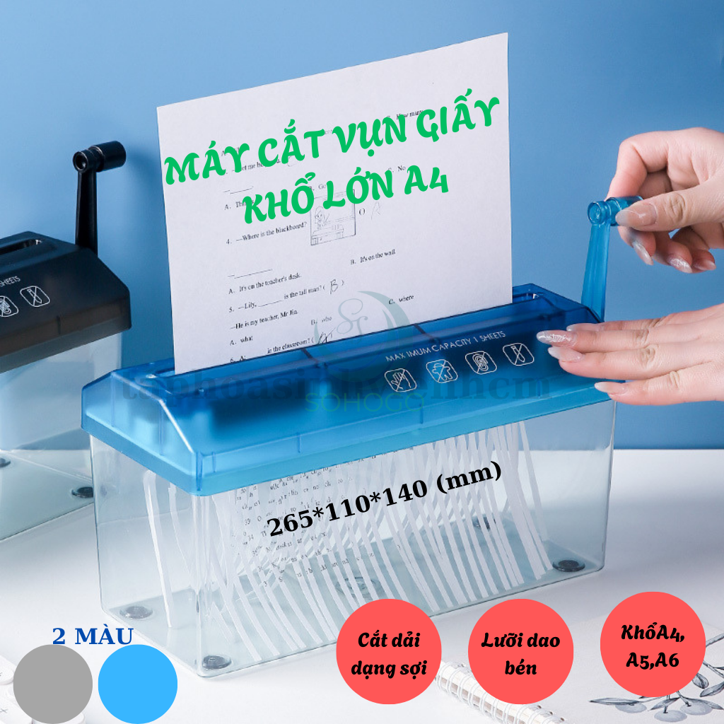 Máy huỷ tài liệu - Máy cắt giấy Shredder A4, A6, USB cắt tự động phù hợp cho văn phòng gia đình Phù hợp cho văn phòng, trường học hoặc gia đình sử dụng