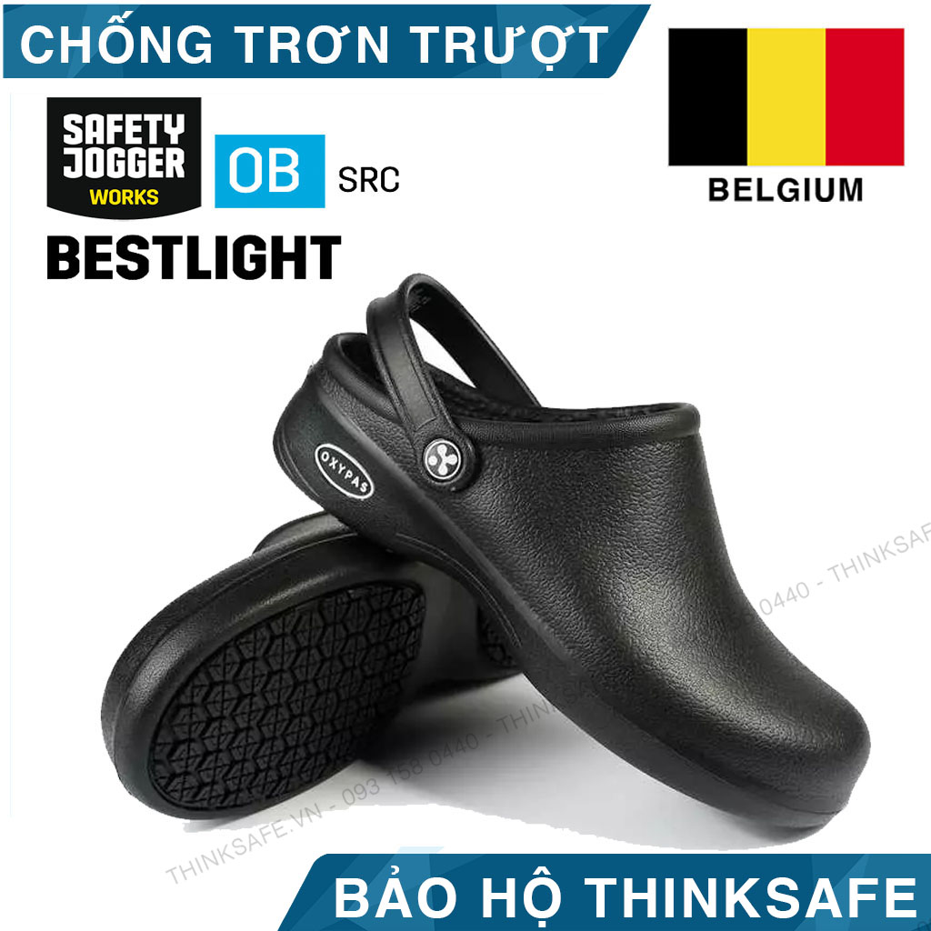 Giày dép chống trượt Safety Jogger Oxypas Bestlight siêu nhẹ chuyên dụng cho phòng sạch, nhà bếp (màu đen) - Bestlight1 (HS Code: 640199)