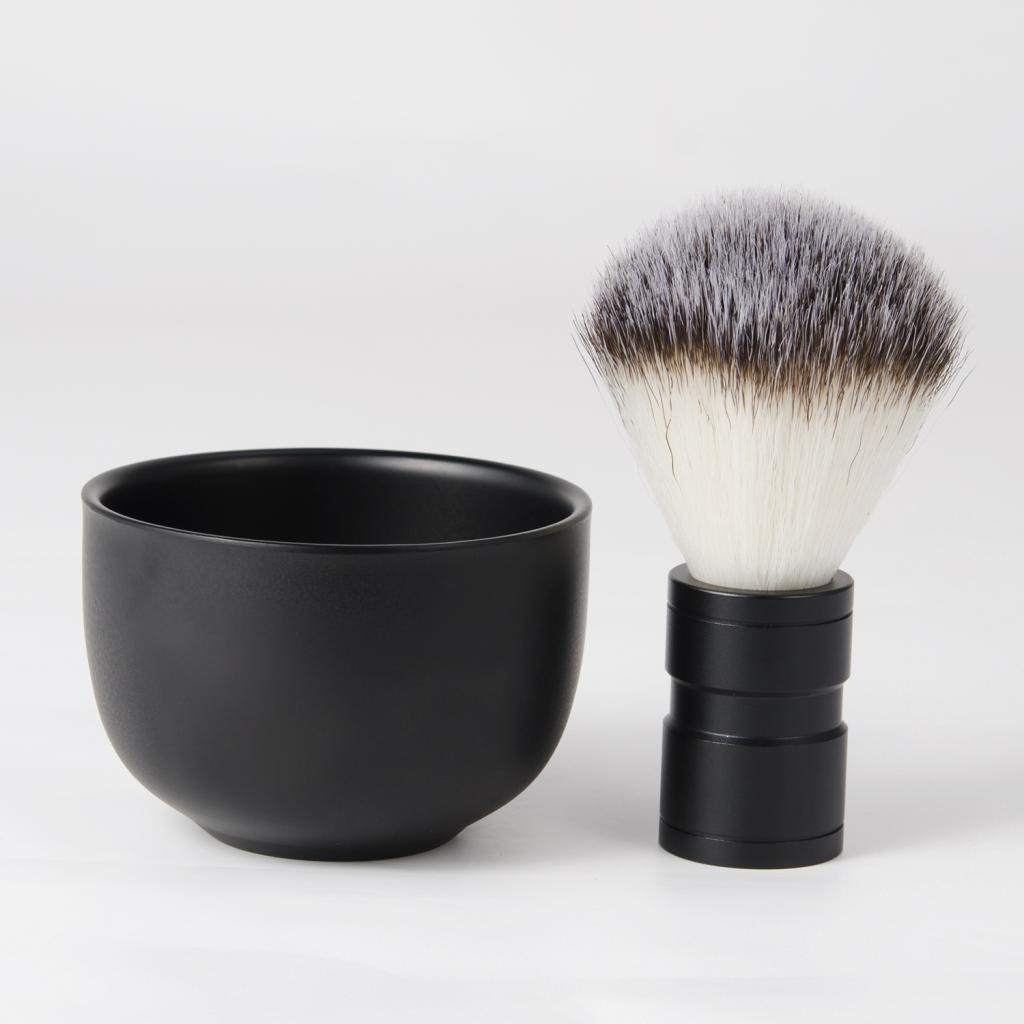 2 In1 Men Shaving Set StainlessSteel Shaving Soap Bowl Cup+Shaving Brush Kit