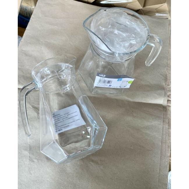 Bình thủy tinh lục giác miệng rót 1200ml