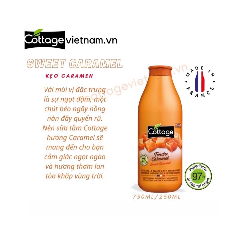 Sữa tắm Cottage của Pháp 750ml, hương Caramel