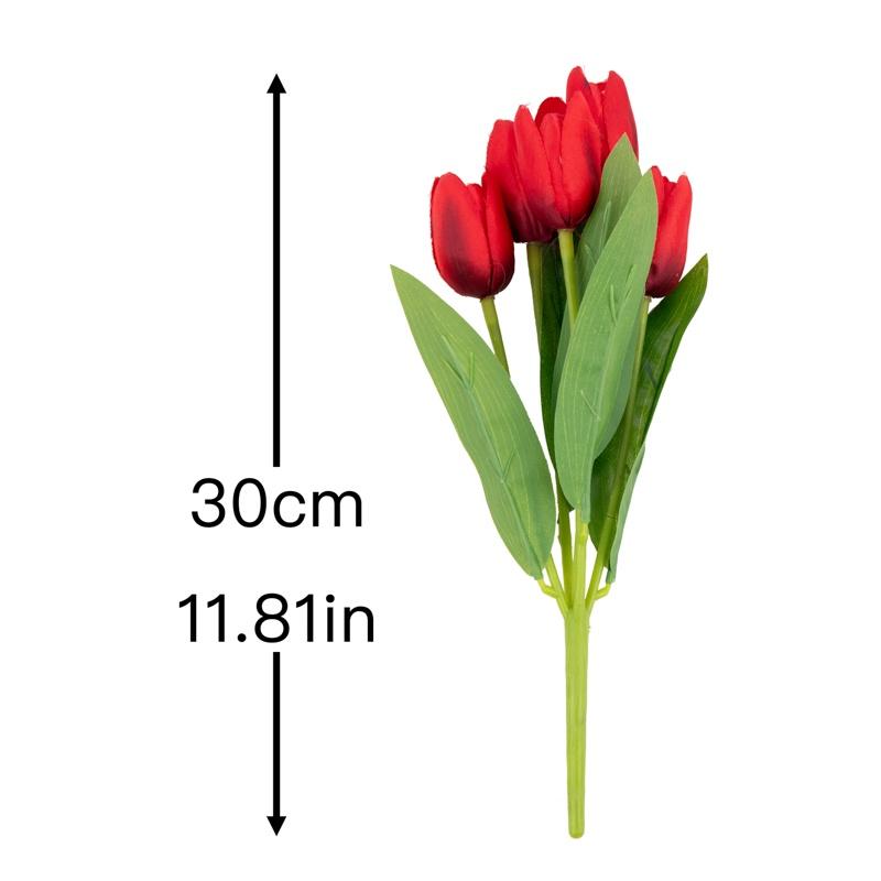 Bó Hoa Tulip Nhân Tạo Năm Đầu Trang Trí Nội Thất Văn Phòng Tiệc Cưới