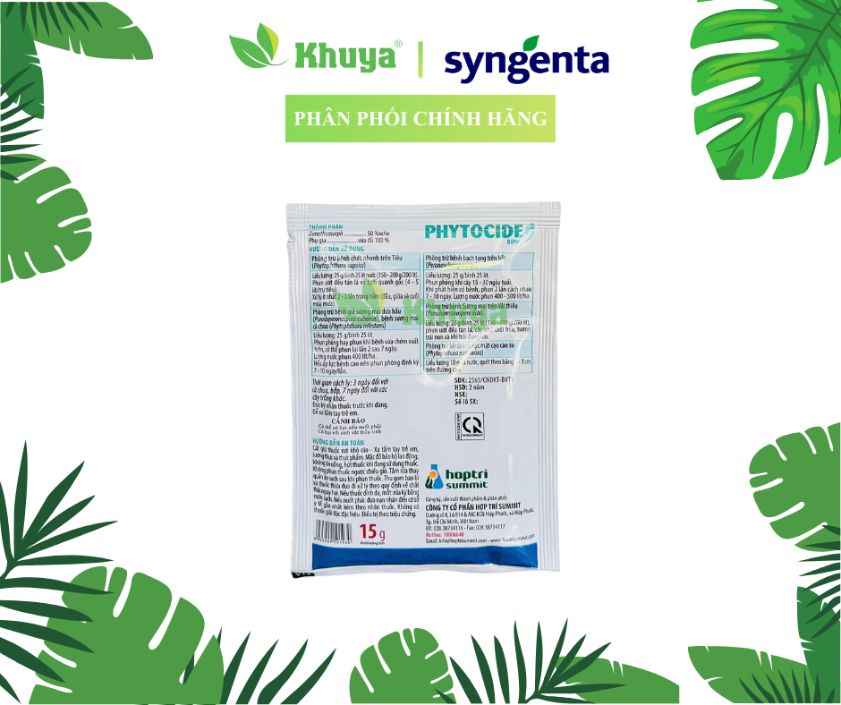 Thuôc trừ bệnh cây Hợp Trí Phytocide 50WP 15gr Sương Mai - Chết Nhanh