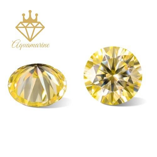 Kim cương nhân tạo Moissanite Round Yellow (4-7ly)