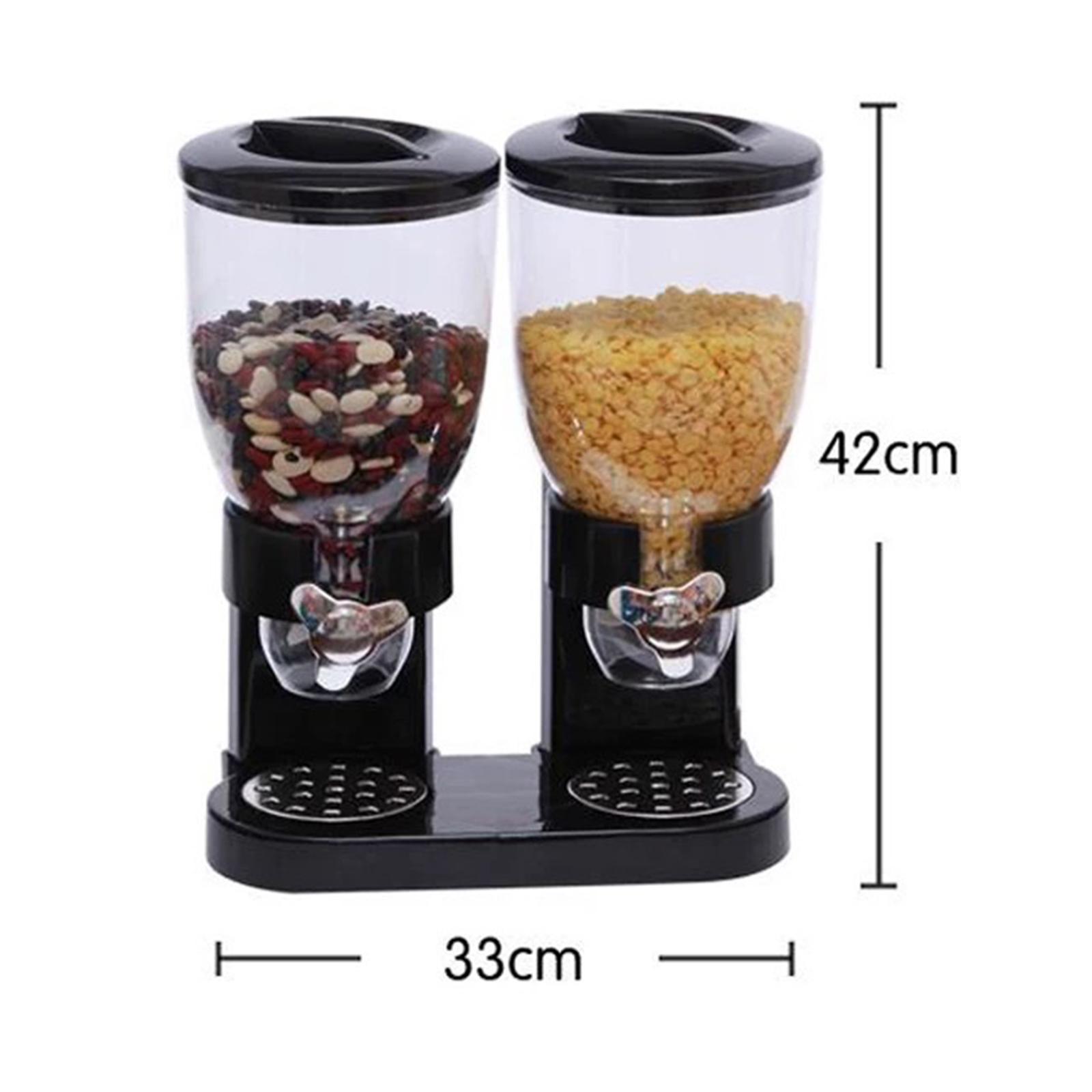Cereal Dispenser Countertop, 5L Large Grain Dispenser, Dry Food Dispenser Container with Dual Control, Candy Dispenser for Store Coffee Beans, Nut